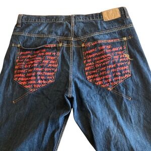 Vintage Rocawear Jeans Men 40 (Fit 38x31) Baggy Dark Wash Streetwear Y2K Hip Hop